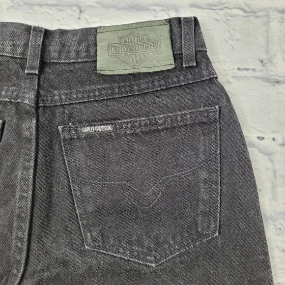 Harley Davidson Black 100% Cotton Bootcut Jeans size 4 Long - Picture 6 of 16